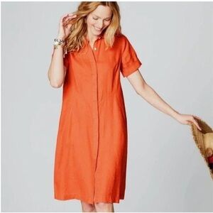 J. Jill Orange Linen Dress